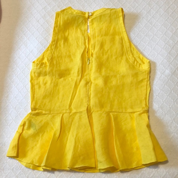 NWT ANTHROPOLOGIE Linen Woodrift Peplum Top - Picture 3 of 6